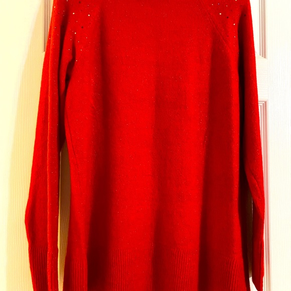 Red XXL Sweater Glittery with Sequins - Picture 4 of 4